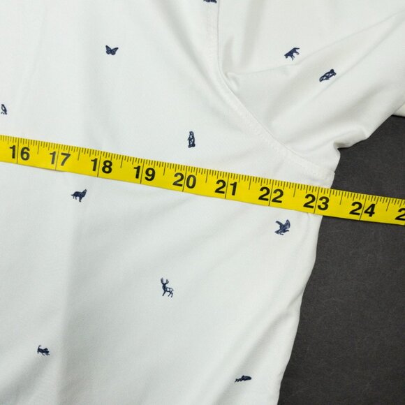 Greyson Spirit of Michigan Golf Polo Men's Large Wolf Print White Button-Down - Picture 11 of 14